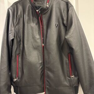 Men's Black Ferrari F Collections Jacket with Red Accents